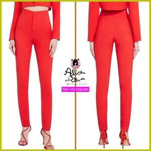 Alice + Olivia Lorinda Poppy Red High Waist Skinny Pant